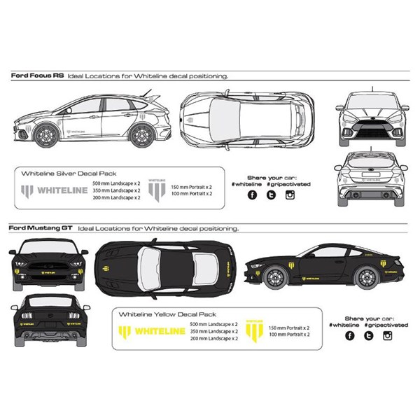 Whiteline Sticker Kit 10-delar, Universal Autostyle WL KWM004 AutoStyle