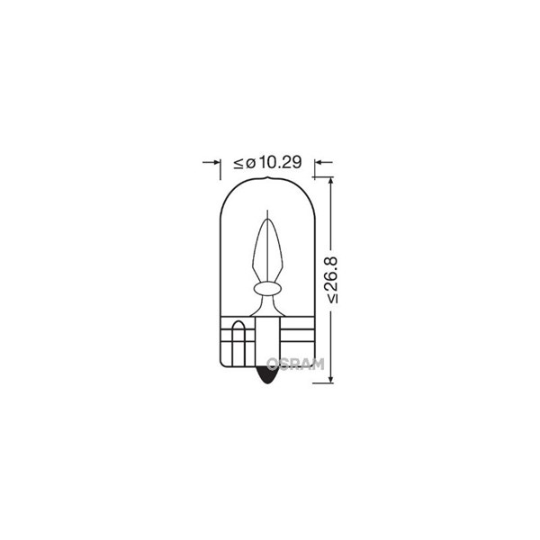 Glödlampa OSRAM ORIGINAL W3w W2,1x9,5d, Baklucka, Sidoinstallatio OSRAM