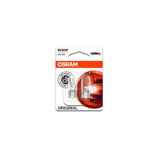 Glödlampa OSRAM ORIGINAL W5W W2,1x9,5d, Bak, Fram, Tvåsidig, Fram OSRAM