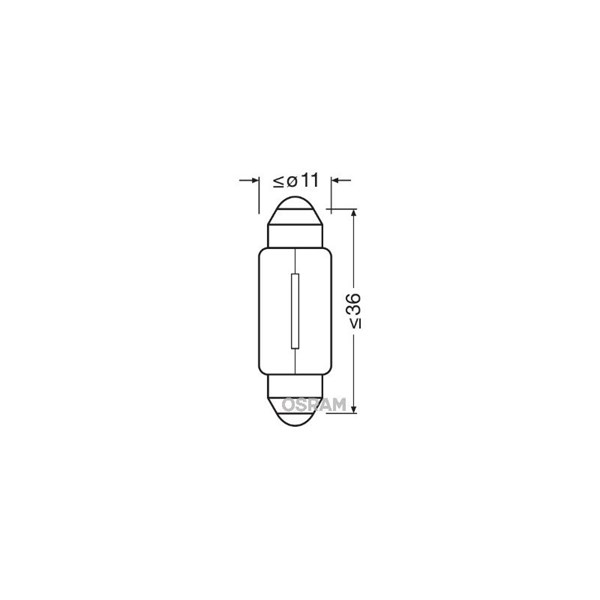 Glödlampa, innerbelysning OSRAM ORIGINAL C5w SV8,5-8, Bak, Fram, OSRAM Glödlampa, innerbelysning OSRAM ORIGINAL C5w SV8,5-8, Bak, Fram, OSRAM