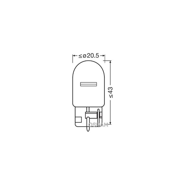 Glödlampa OSRAM ORIGINAL Wy21w W3x16d, Fram, Bak, Fram eller bak, OSRAM
