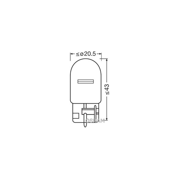 Glödlampa OSRAM ORIGINAL W21w W3x16d, Bak, Fram, Fram eller bak,  OSRAM
