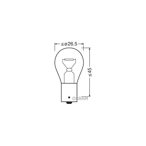 Glödlampa OSRAM ORIGINAL P21W BA15s, Bak, Fram, Baklucka, Stötfån OSRAM