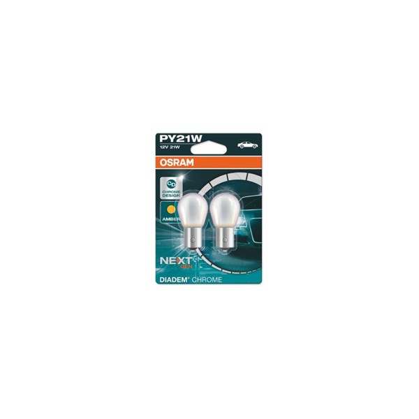 Glödlampa OSRAM DIADEM Chrome PY21W BAU15s, Fram, Bak, Fram eller OSRAM