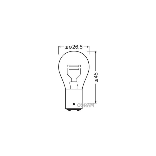 Glödlampa OSRAM ORIGINAL P21/5W BAY15d, Fram, Bak, Stötfångare, N OSRAM Glödlampa OSRAM ORIGINAL P21/5W BAY15d, Fram, Bak, Stötfångare, N OSRAM