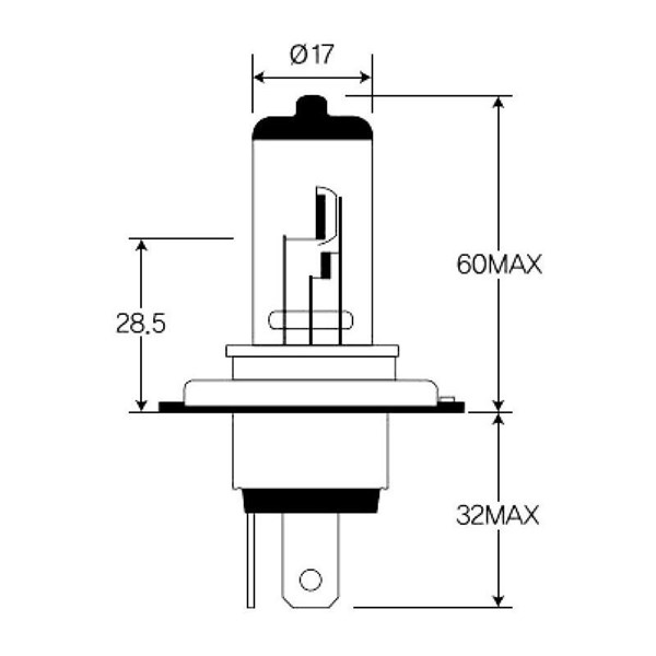 Halogenlampa  H4 P43t 12V
