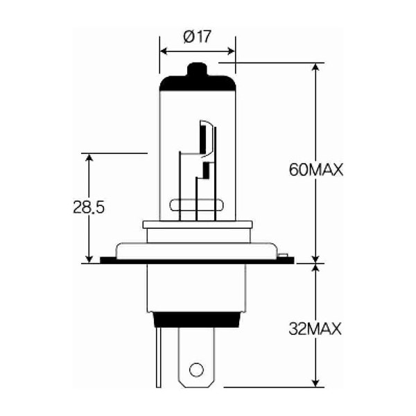 Halogenlampa  H4 P43t 12V
