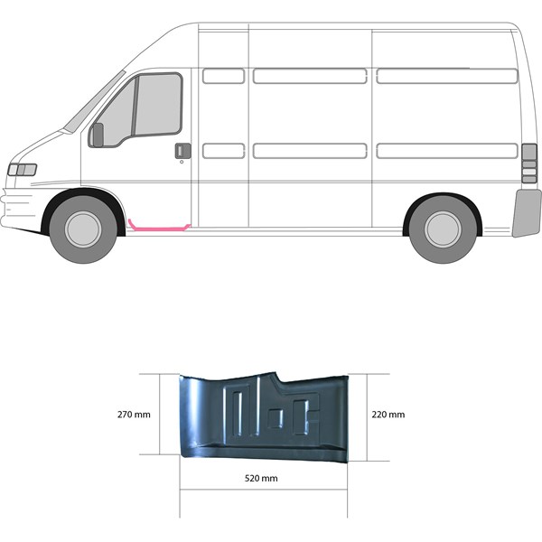 Tröskelplåt, Vänster fram Klokkerholm 2092043 KLOKKERHOLM