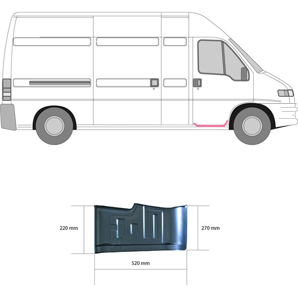 Tröskelplåt, Höger fram Klokkerholm 2092044 KLOKKERHOLM