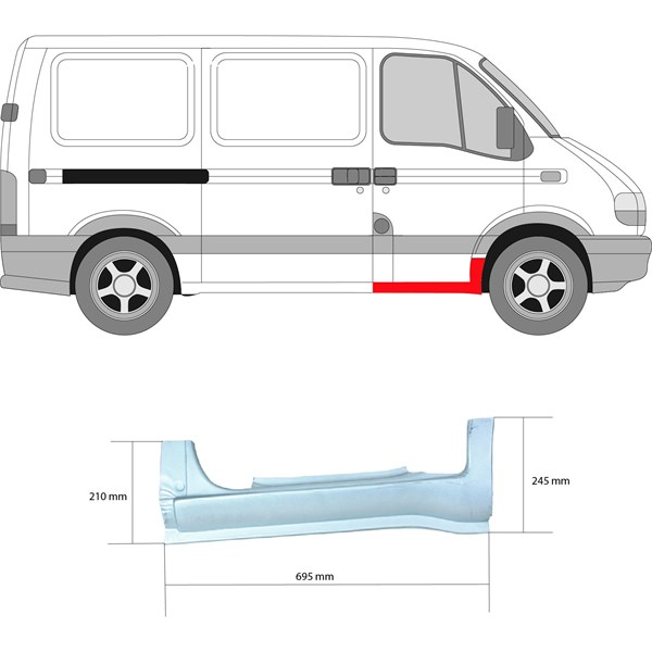 Tröskelplåt, Höger fram Klokkerholm 5088044 KLOKKERHOLM