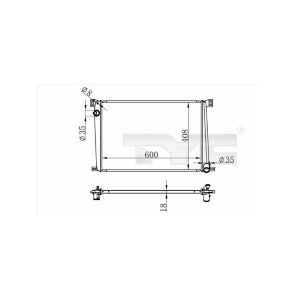 Kylare, motorkylning Tyc 703-0011 TYC