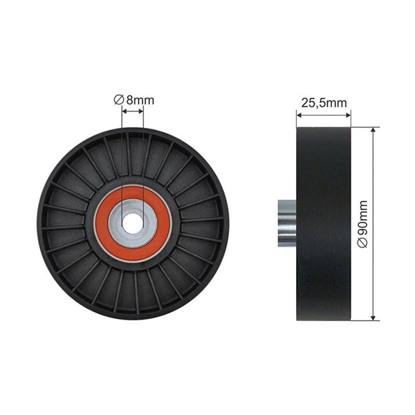 Styrrulle, drivrem/kilrem Nty RNK-VV-009 NTY Styrrulle, drivrem/kilrem Nty RNK-VV-009 NTY