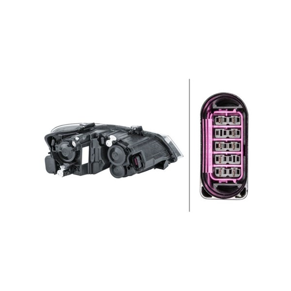 Strålkastare 12V, Vänster Hella 1EB 012 034-011 HELLA