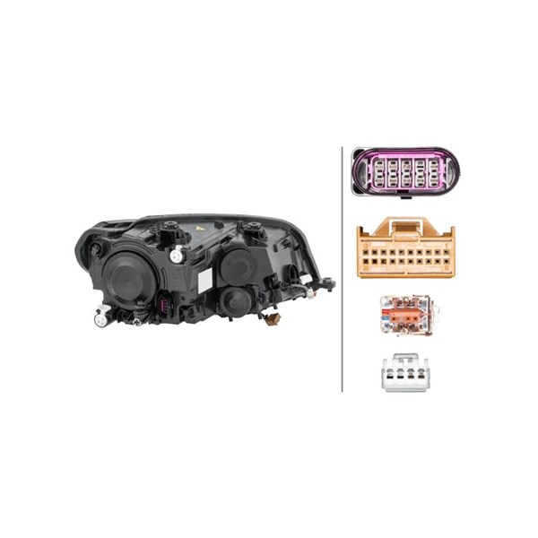 Strålkastare 12V, Vänster Hella 1EL 012 286-211 HELLA