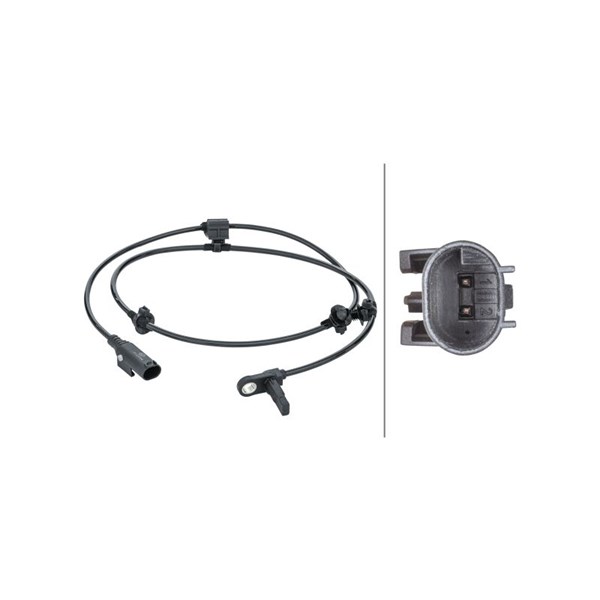 ABS-givare, Sensor, hjulvarvtal, Bakaxel Hella 6PU 012 679-961 HELLA