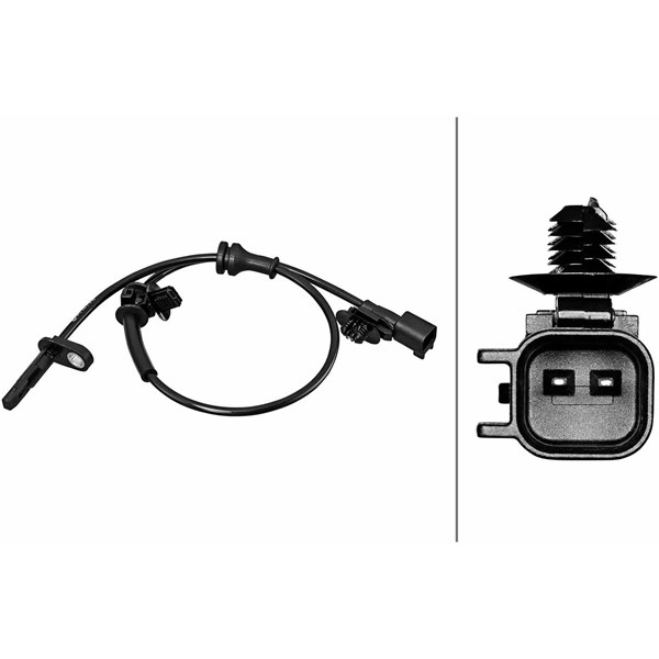 ABS-givare, Sensor, hjulvarvtal, Bakaxel Hella 6PU 358 218-391 HELLA