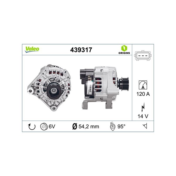 Generator 14V 120A Valeo 439317 VALEO