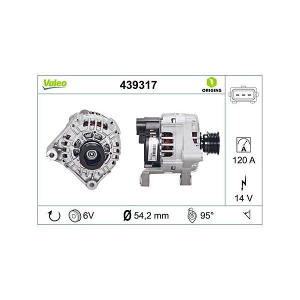 Generator 14V 120A Valeo 439317 VALEO