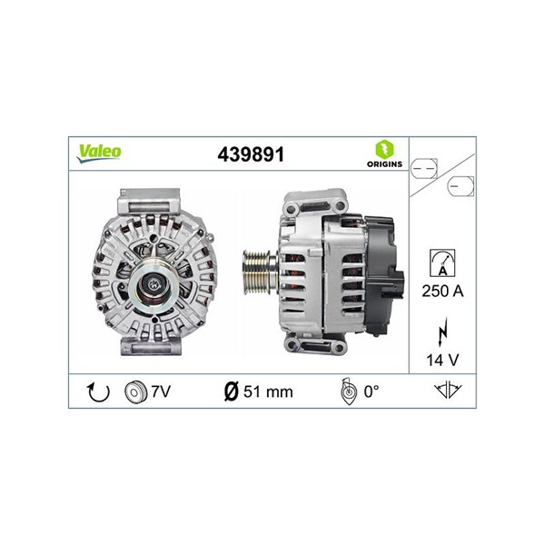Generator 14V 250A Valeo 439891 VALEO