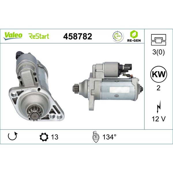 Startmotor 12V Valeo 458782 VALEO