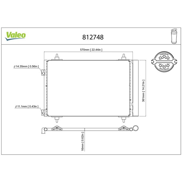 Kondensor, klimatanläggning Valeo 812748 VALEO