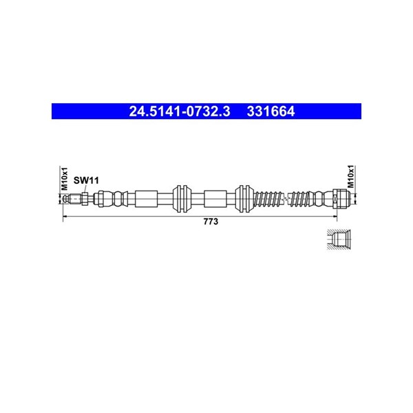 Bromsslang, Framaxel Ate 24.5141-0732.3 ATE