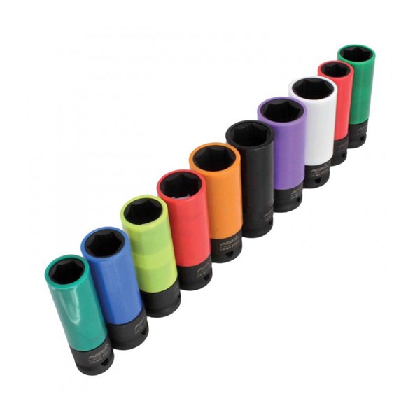 Hjulmuttersocket set 1/2", 10 st, Universal