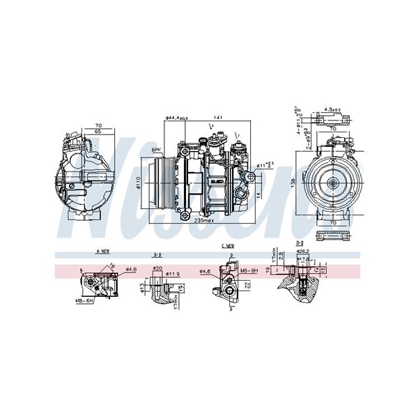 Kompressor, klimatanläggning 12V Nissens 890749 NISSENS