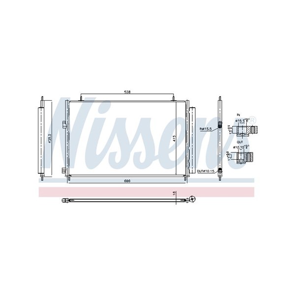 Kondensor, klimatanläggning Nissens 940961 NISSENS