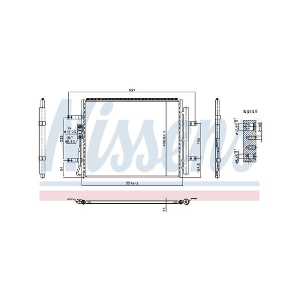 Kondensor, klimatanläggning Nissens 940985 NISSENS