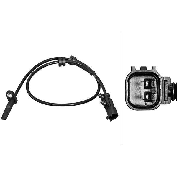 ABS-givare, Sensor, hjulvarvtal, Bakaxel Hella 6PU 358 217-181 HELLA