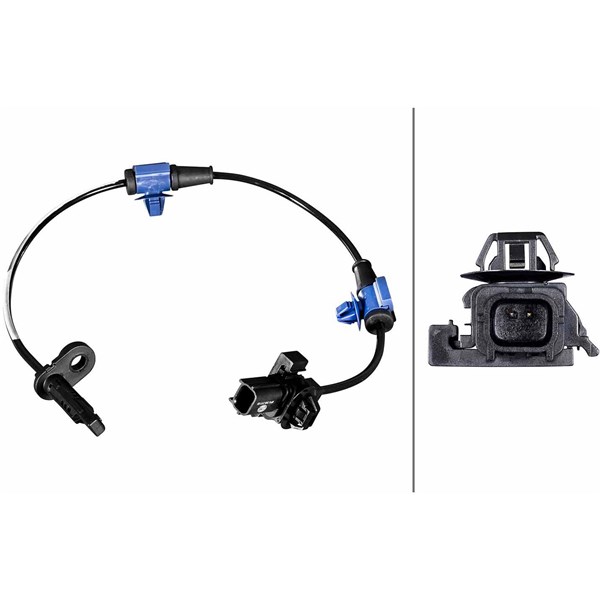 ABS-givare, Sensor, hjulvarvtal, Bakaxel höger Hella 6PU 358 217- HELLA