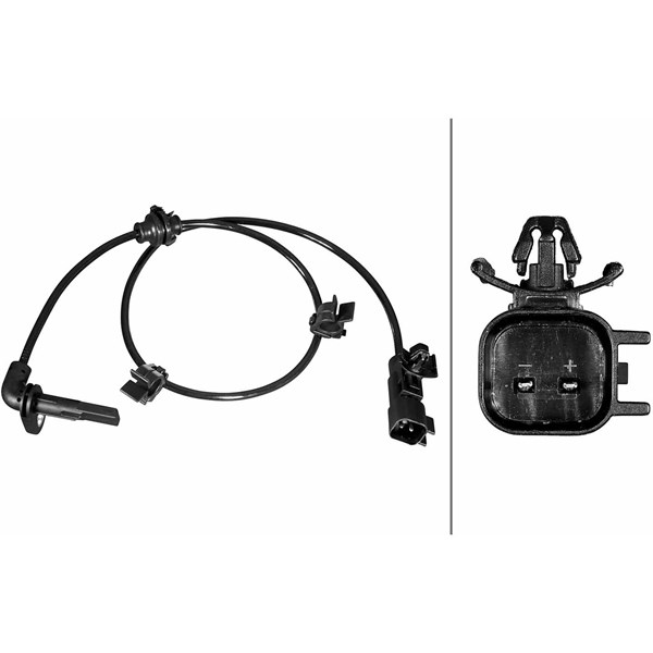 ABS-givare, Sensor, hjulvarvtal, Bakaxel Hella 6PU 358 217-591 HELLA
