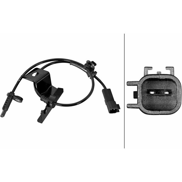 ABS-givare, Sensor, hjulvarvtal, framaxel vänster Hella 6PU 358 2 HELLA