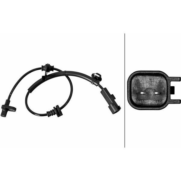 ABS-givare, Sensor, hjulvarvtal, Bakaxel Hella 6PU 358 218-771 HELLA