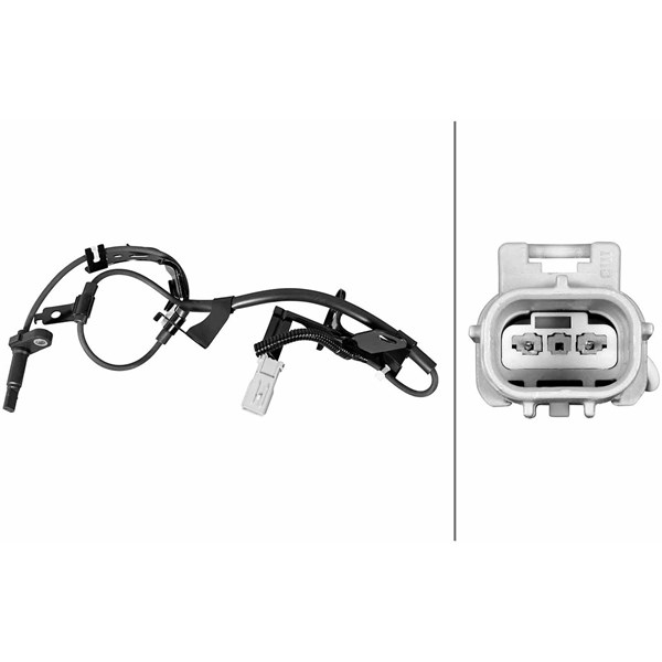 ABS-givare, Sensor, hjulvarvtal, Bakaxel vänster Hella 6PU 358 21 HELLA