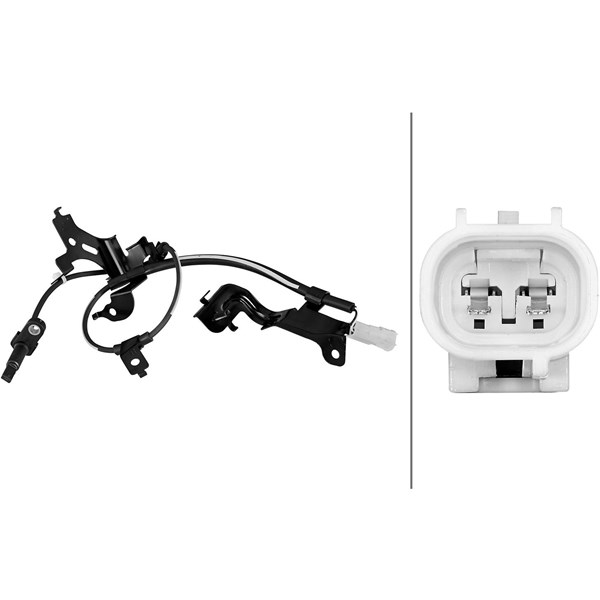 ABS-givare, Sensor, hjulvarvtal, Bakaxel höger Hella 6PU 358 218- HELLA