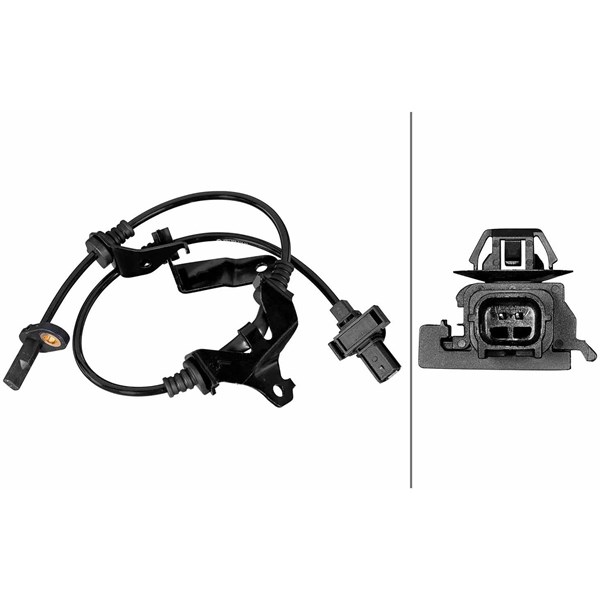 ABS-givare, Sensor, hjulvarvtal, framaxel vänster Hella 6PU 358 2 HELLA