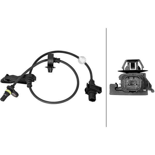 ABS-givare, Sensor, hjulvarvtal, Bakaxel höger Hella 6PU 358 219- HELLA