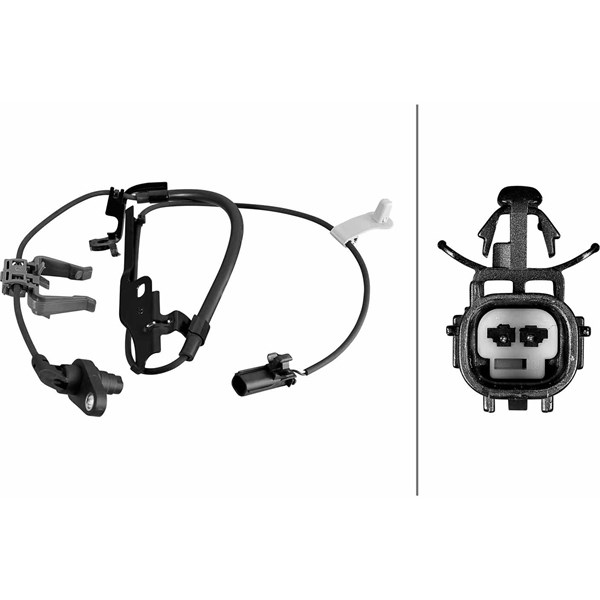 ABS-givare, Sensor, hjulvarvtal, framaxel höger Hella 6PU 358 219 HELLA