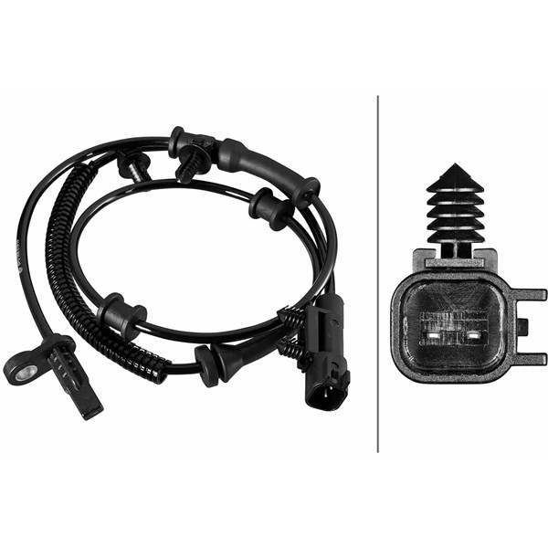 ABS-givare, Sensor, hjulvarvtal, Framaxel Hella 6PU 358 219-191 HELLA