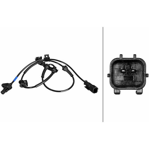 ABS-givare, Sensor, hjulvarvtal, framaxel höger Hella 6PU 358 219 HELLA