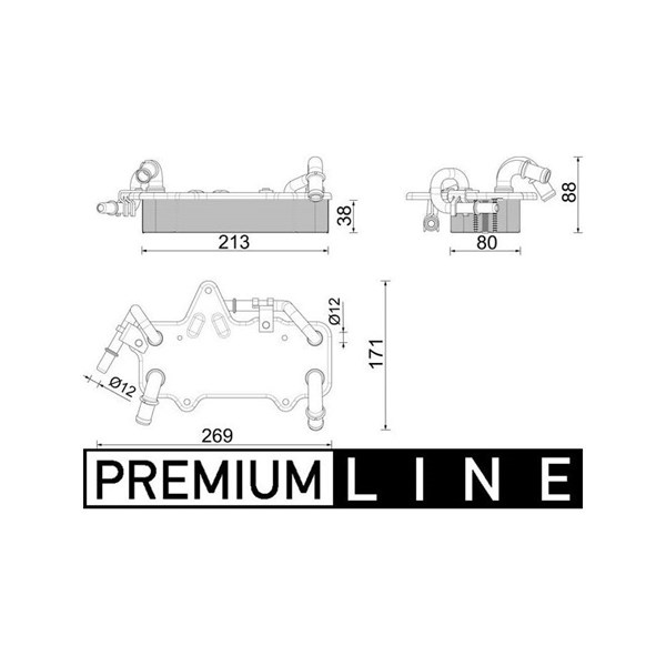 Oljekylare, automatisk transmission Mahle CLC 283 000P MAHLE