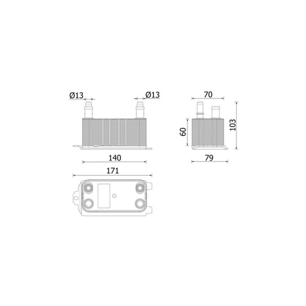 Oljekylare, automatisk transmission Mahle CLC 326 000P MAHLE Oljekylare, automatisk transmission Mahle CLC 326 000P MAHLE