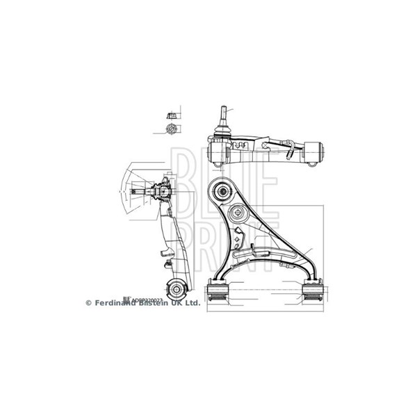 Länkarm, framaxel vänster, Upptill Blue print ADBP860192 BLUE PRINT