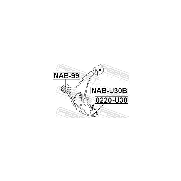 Kulled / Spindelled, Nedre framaxel Febest 0220-U30 FEBEST Kulled / Spindelled, Nedre framaxel Febest 0220-U30 FEBEST