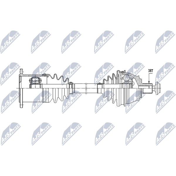 Drivaxel, framaxel höger Nty NPW-AU-069 NTY Drivaxel, framaxel höger Nty NPW-AU-069 NTY