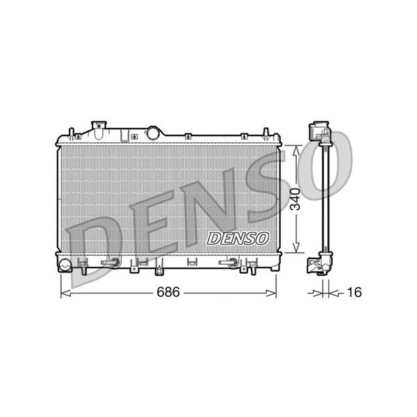 Kylare, motorkylning Denso DRM36008 DENSO