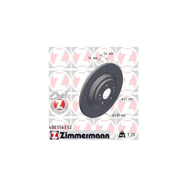 Bromsskiva Solid, Bakaxel Zimmermann 400.5563.52 ZIMMERMANN