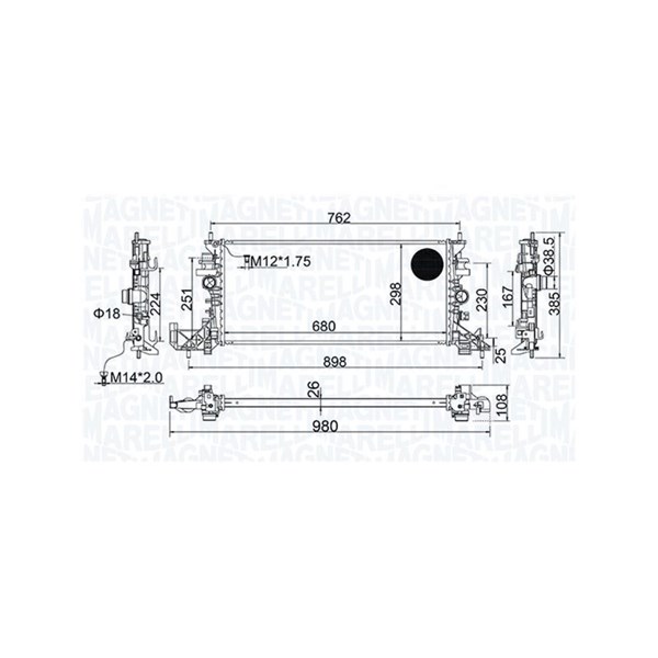 Kylare, motorkylning Magneti marelli 350213206700 MAGNETI MARELLI